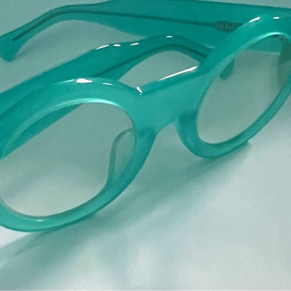 Blue Round Retro Pop Art Space Age Mod Eyeglass Frames - Picture 4 of 13